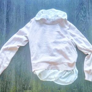 H&M Pink and White Layered Sweater Top